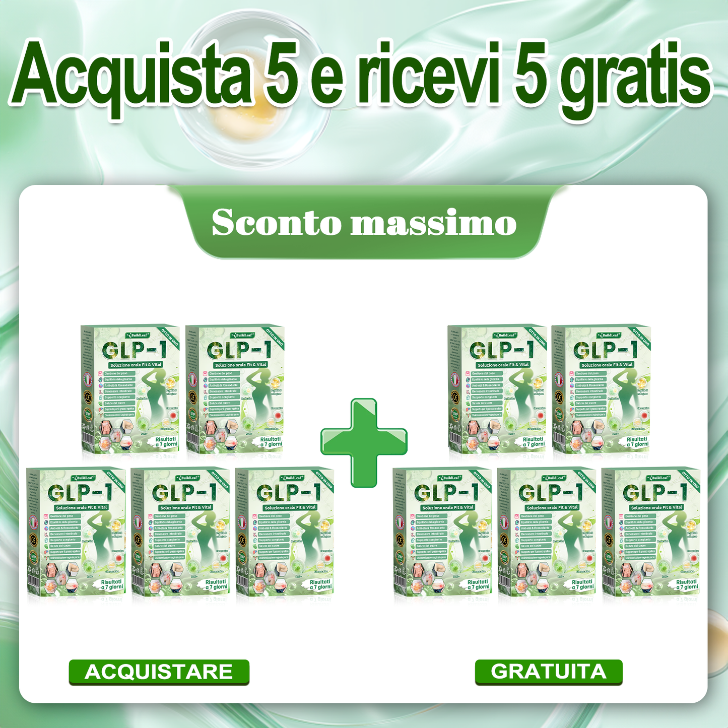 Negozio ufficiale | BuildLeaf® GLP-1 8-in-1 Fit & Vital Soluzione Orale (Solo una volta al giorno, cambiamenti visibili in 7 giorni) ✅ Per obesità, salute cardiovascolare, diabete, apnea notturna, salute intestinale, problemi articolari e altro