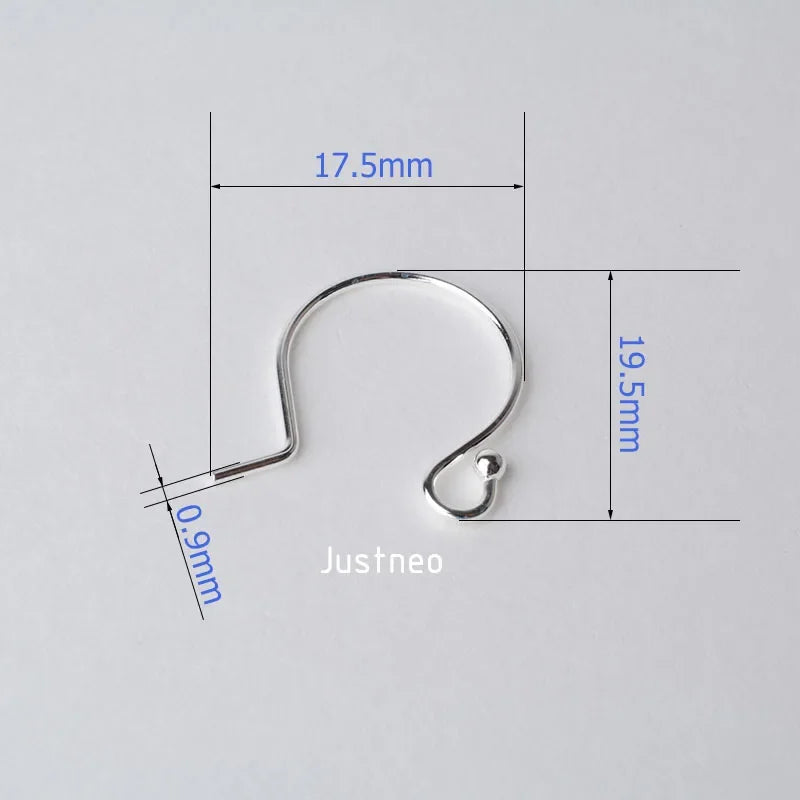 ear hook, solid 925 sterling silver earring wire hooks with ball, sterling silver earring findings components