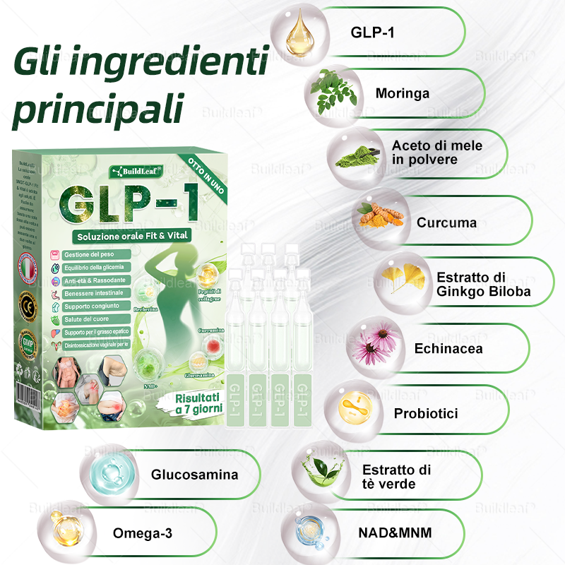 Negozio ufficiale | BuildLeaf® GLP-1 8-in-1 Fit & Vital Soluzione Orale (Solo una volta al giorno, cambiamenti visibili in 7 giorni) ✅ Per obesità, salute cardiovascolare, diabete, apnea notturna, salute intestinale, problemi articolari e altro 2