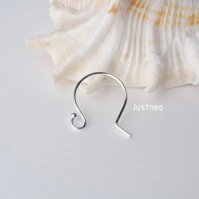 ear hook, solid 925 sterling silver earring wire hooks with ball, sterling silver earring findings components