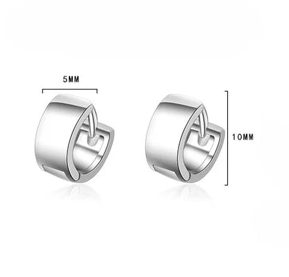 925 Sterling Silver Earring Fashion Personality Wide-Brimmed Geometric Ear Ring Ear Bone Buckle Cute Trend Boy Girl Ear Jewelry