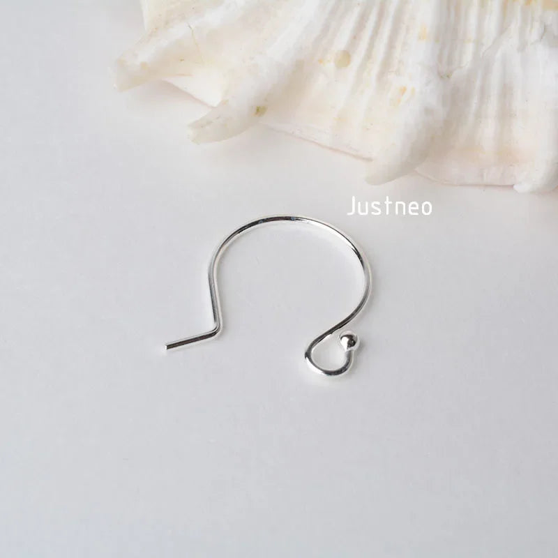 ear hook, solid 925 sterling silver earring wire hooks with ball, sterling silver earring findings components
