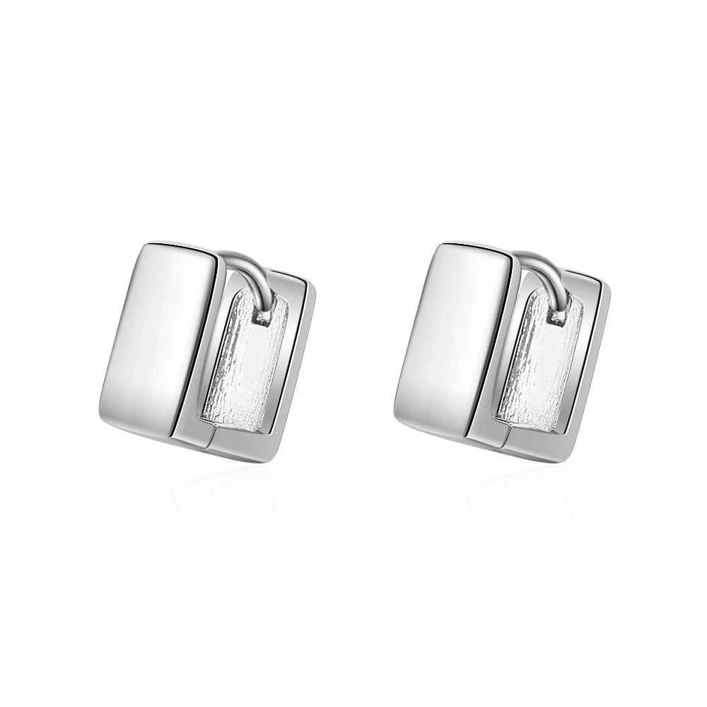 925 Sterling Silver Earring Fashion Personality Wide-Brimmed Geometric Ear Ring Ear Bone Buckle Cute Trend Boy Girl Ear Jewelry