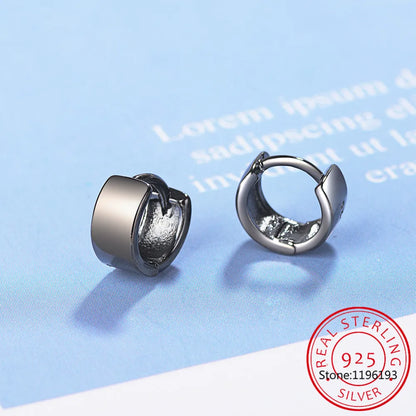 925 Sterling Silver Earring Fashion Personality Wide-Brimmed Geometric Ear Ring Ear Bone Buckle Cute Trend Boy Girl Ear Jewelry