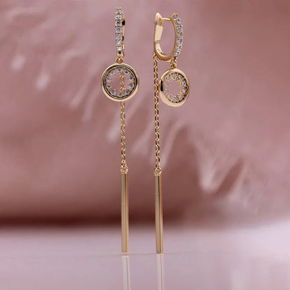 Real 14K Gold Jewelry Earring Women Fine Aros Mujer Oreja Pink Earrings for Women Orecchini 14 K Yellow Gold Bizuteria Jewelry