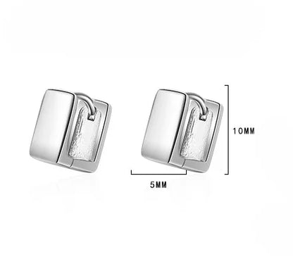925 Sterling Silver Earring Fashion Personality Wide-Brimmed Geometric Ear Ring Ear Bone Buckle Cute Trend Boy Girl Ear Jewelry